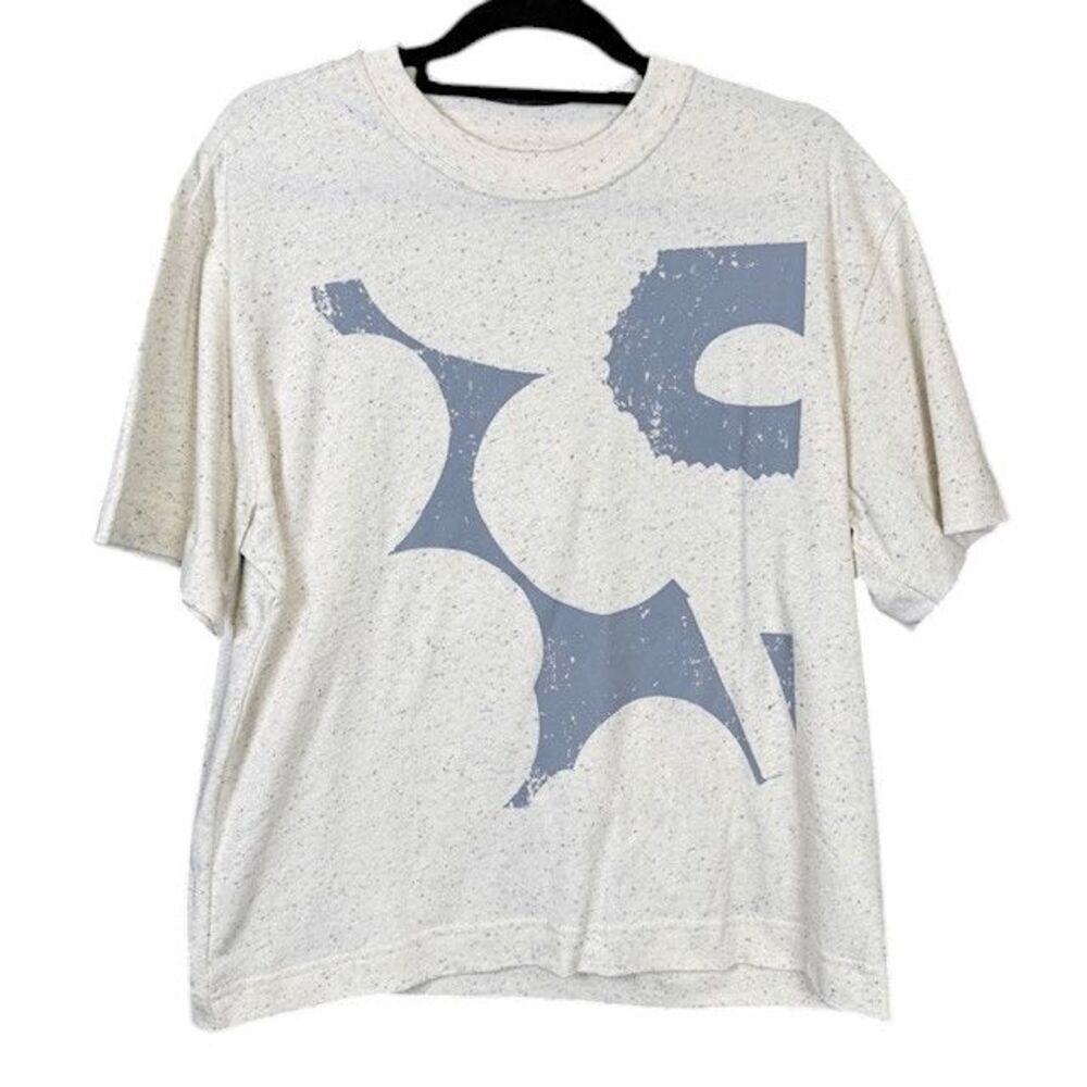 Marimekko Veisto Unikko Placement Kioski T-shirt Cream Color Oversized Unisex XS - Picture 2 of 12